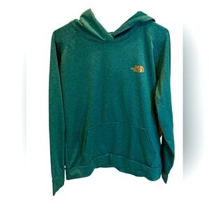 The North Face Emerald Green Hoodie Sweatshirt Gold Detail Women’s Size XL